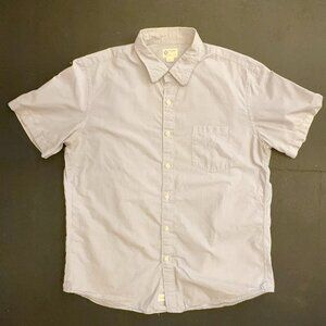 J.Crew Shirtings White Micro-Check Windowpane Short Sleeve Shirt | 100% Cotton |